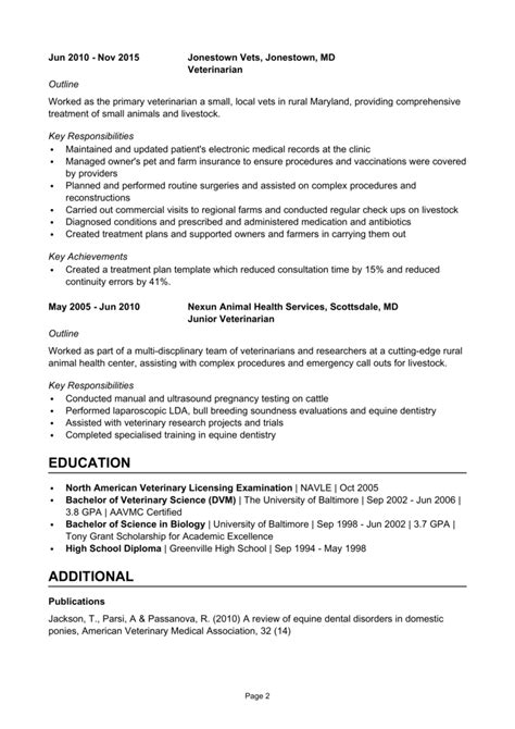 Veterinarian Resume Example Guide And Template Land Jobs