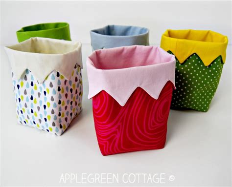 KAIA Mini Fabric Bin Pattern AppleGreen Cottage