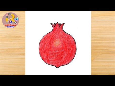 How to draw pomegranate. (Step by step) || Very easy drawing || anar ...