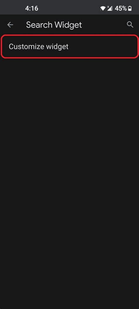 customize  google search widget  android