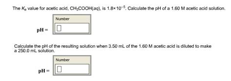 Solved The Ka value for acetic acid, CH3COOH(ag), is 1.8 | Chegg.com