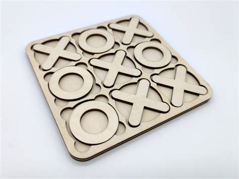 Tic Tac Toe Board Game Laser Cut Files Svg Dxf Vector Plans Etsy