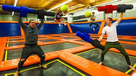 Overnight In A Trampoline Park We Get Caught Youtube