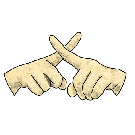 Finger Gesture White Transparent Crossed Finger Gesture Crossed Sign