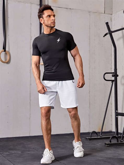 Manfinity Sport Corelite Playera Deportiva Para Hombres Con Estampado