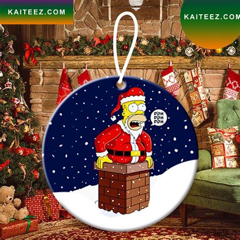 Santa Homer Simpson Christmas Tree Christmas Ornament - Kaiteez