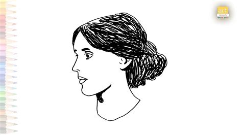 Virginia Woolf Face Drawing Video Virginia Woolf Outline Drawing