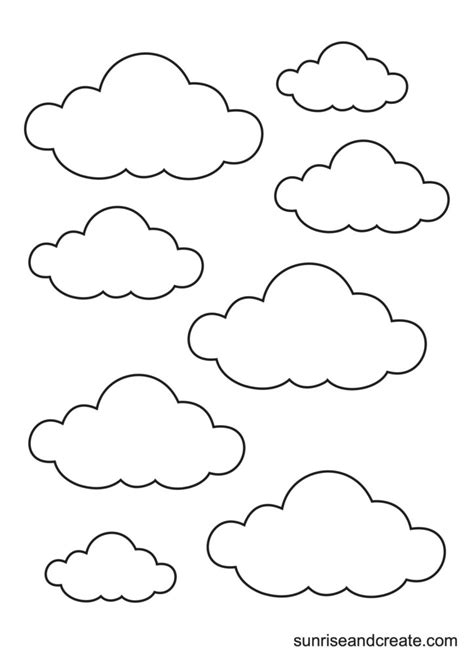 Free Printable Cloud Templates - Sunrise and Create