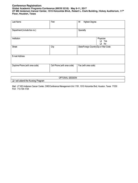 Fillable Online Printable Form Md Anderson Cancer Center Fax Email