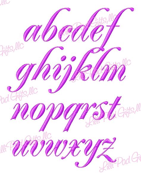 Fancy Script Machine Embroidery Font Bx Sizes Etsy