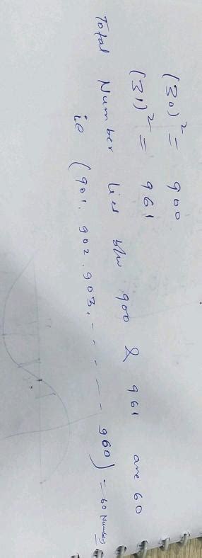 The Total Non Square Numbers That Lie Between Square Of 30 And 31 Isn Begin Array C L L