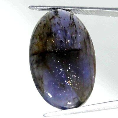 Cts Natural Blue Iolite Sunstone Oval Cabochon Loose Gemstone