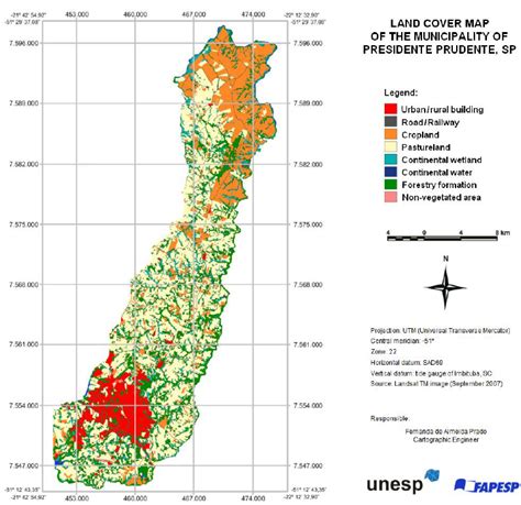 Land cover map of the municipality of Presidente Prudente, SP ...