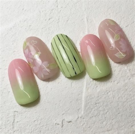 Mitsuri Kanroji Anime Nails Kawaii Nails Nail Art