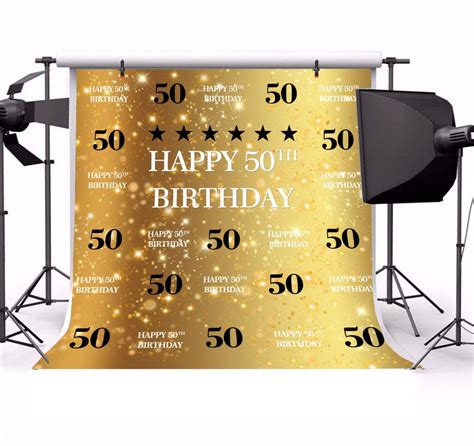 10x10ft feliz 50 cumpleaños fondo dorado 50 años viejo fiesta | Etsy