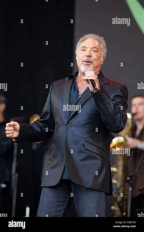 Sir Tom Jones Performing On The Pyramid Stage Glastonbury Festival