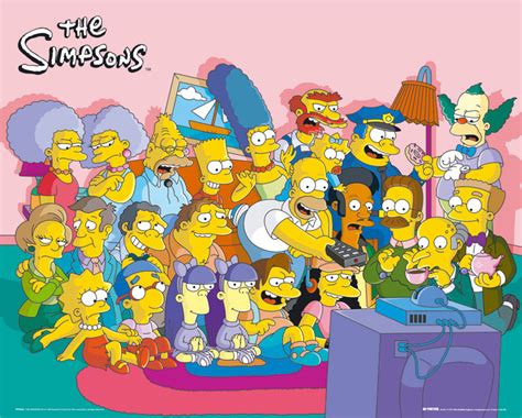 Poster Quadro The Simpsons Cast Couch Su Europosters