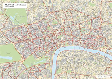 Best maps of central London postcode districts – W1, WC, EC – including