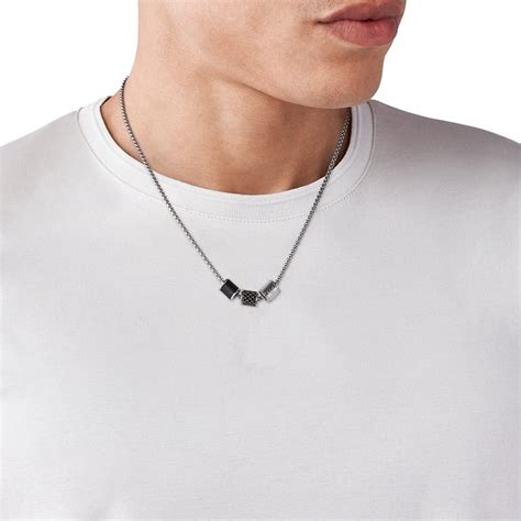 Emporio Armani Collana In Acciaio Inossidabile Da Uomo Colore Nero