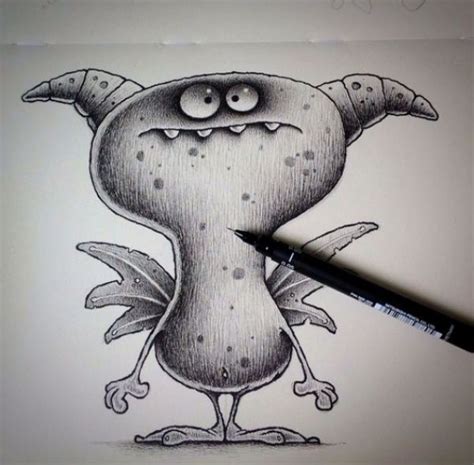 a pencil drawing of a cartoon character