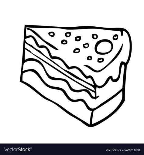 Cake Slice Clipart Black And White