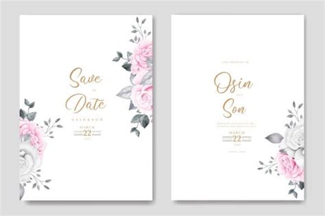 Wedding Invitation Card With Floral Rose Graphic By Ningsihretno262 · Creative Fabrica