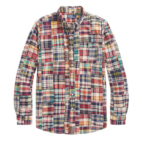 Polo Ralph Lauren Classic Fit Patchwork Madras Shirt Madras Patchwork