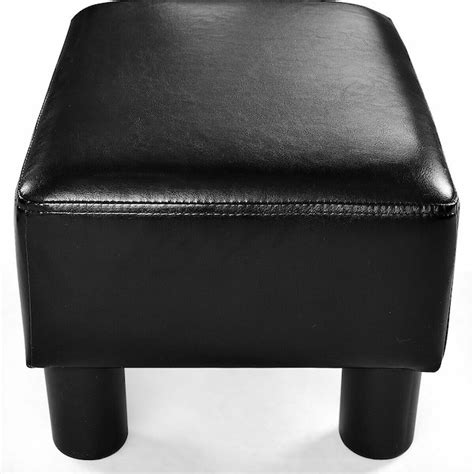 Costway Modern Black Faux Leather Ottoman CYW50335BK at Lowes.com