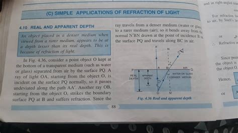 C SIMPLE APPLICATIONS OF REFRACTION OF LIGHT4 10 REAL AND APPARENT DEP