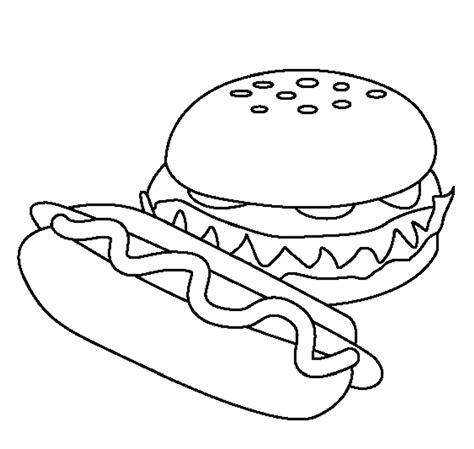 Hamburger Coloring Page - Coloring Home