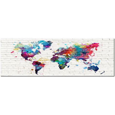 Impresion En Lienzo Maps Walls Of The World Mapamundi Cuadros