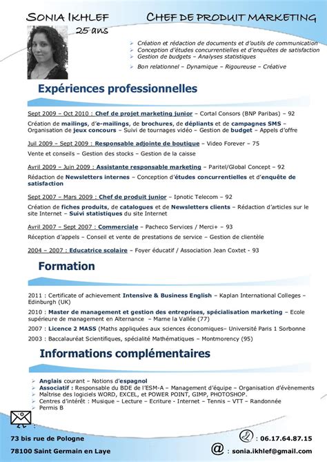 fiche métier chef de produit marketing