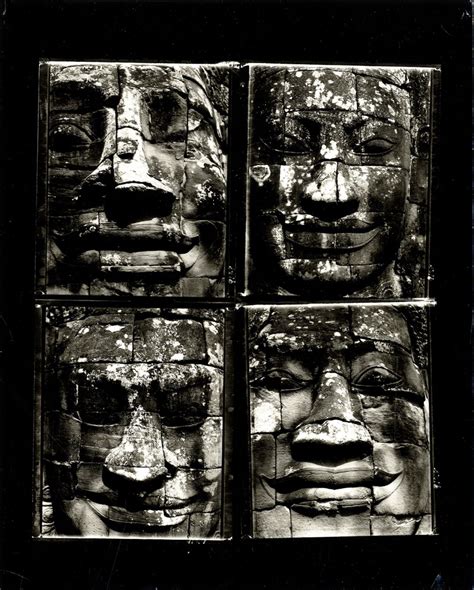 Bill Burke Four Faces At The Bayon 1991 Vintage Toned Gelatin Silver