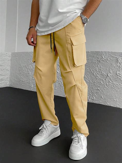 Manfinity LEGND Loose Men S Cargo Pants With Flap Pockets Drawstring