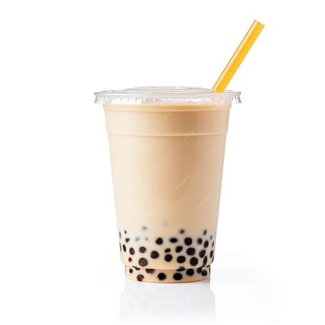 Premium Photo | Bubble tea glass with milk coffee drink with ice cubes
