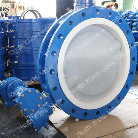 Inch Dn Ptfe Pfa Coated U Section Flanged Butterfly Valves For