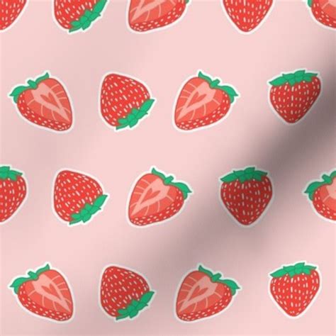 Pink Strawberry Cow Aesthetic Strawberry Background - Goimages This