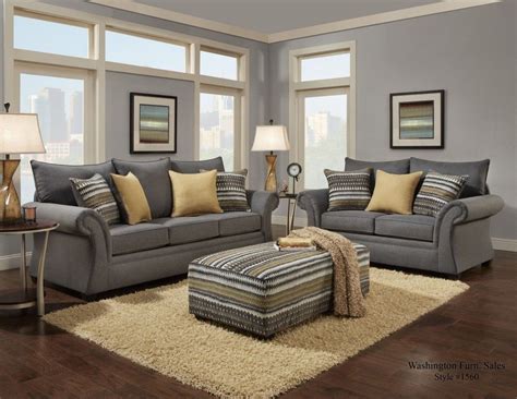 1560 Jitterbug Gray Sofa And Loveseat Contemporary Living Room Sets