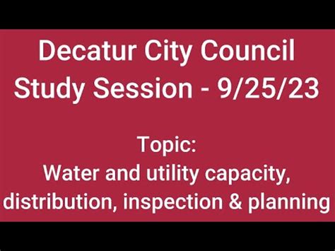 Decatur City Council Study Session Youtube