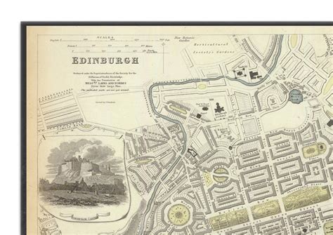 Edinburgh Old Map Scotland Ancient Map Edinburgh City Plan | Etsy