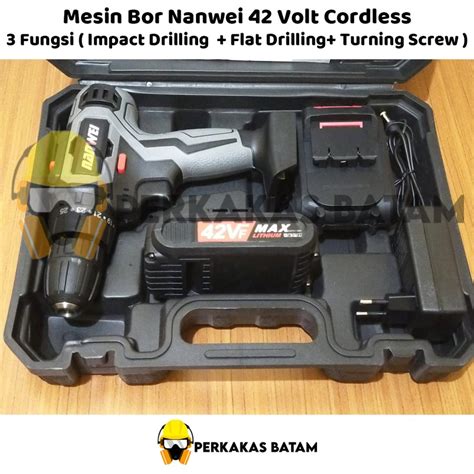 Jual Mesin Bor Tembok Nanwei V Cordless Impact Drill Baterai Cordless