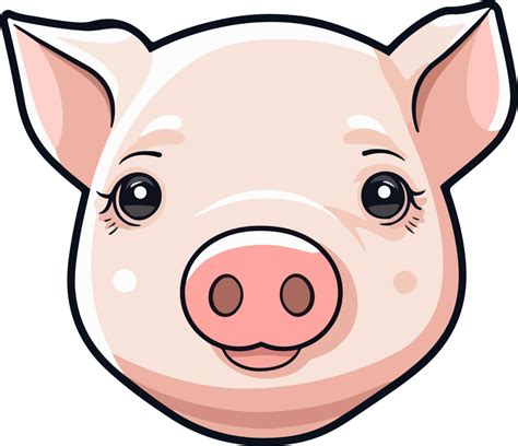 Cute Pig Head Clipart Design Illustration 46339829 Png