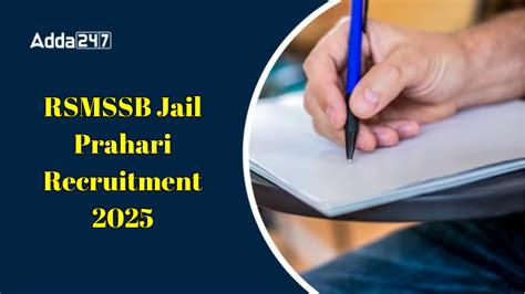 RSMSSB Jail Prahari Recruitment 2025 Notification Out For 803 Jail