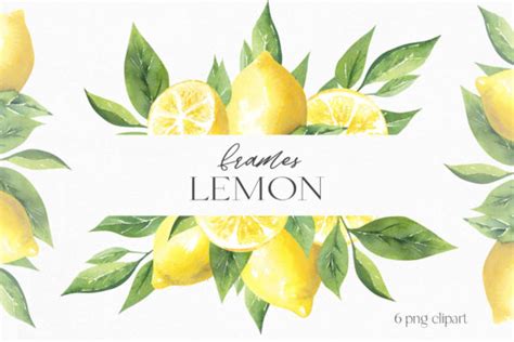 Watercolor Lemon Frame Clipart Graphic By Yuliyaartgarden Creative