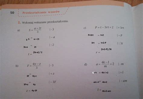 Przekszta Canie Wzor W Zadanie Wykonaj Wskazane Przekszta Cenia