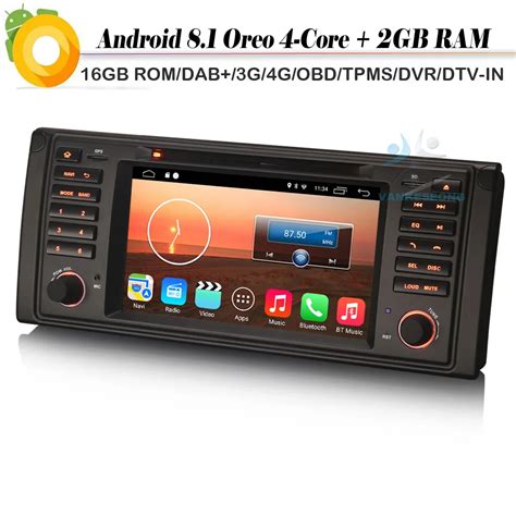 Quad Core Android 8 1 Autoradio Sat Nav DAB Bluetooth GPS DVD WiFi 4g