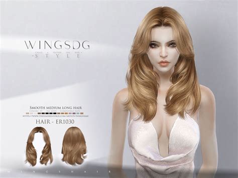 The Sims Resource Wings Er Smooth Medium Long Hair