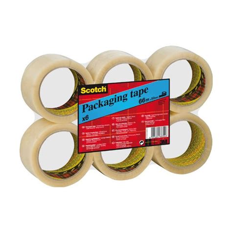 Scotch Clear Packaging Tape Polypropylene Mm X M Pack C Sf