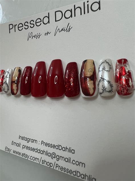 Karol G Press On Nails Karol G Nailsred Karol G Nailsred Etsy