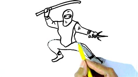 How To Draw Ninja In Easy Steps For Children Kids Beginners Youtube